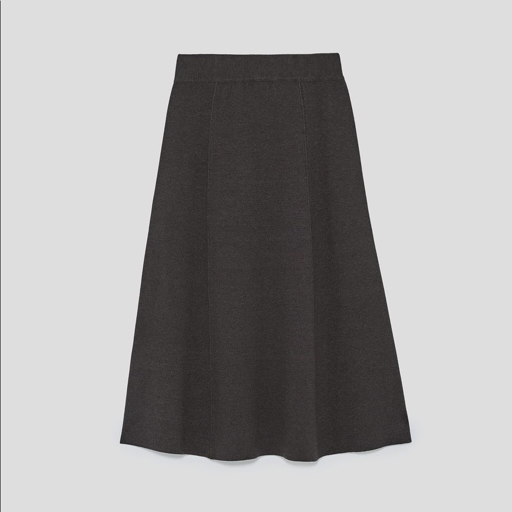 Gray Knit A-Line Zara Skirt